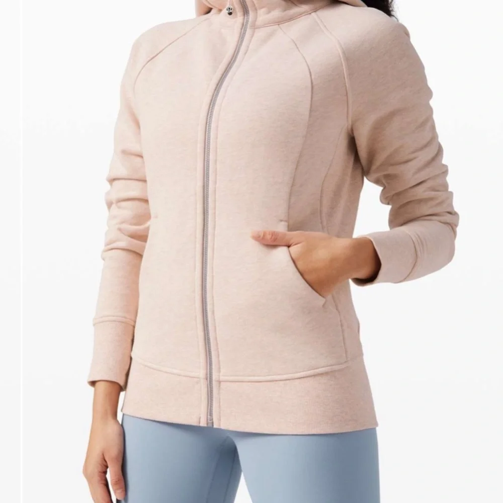 Lululemon Scuba Hoodie Light Cotton Fleece Full Zip Jacket Misty Pink 8 - Picture 4 of 14